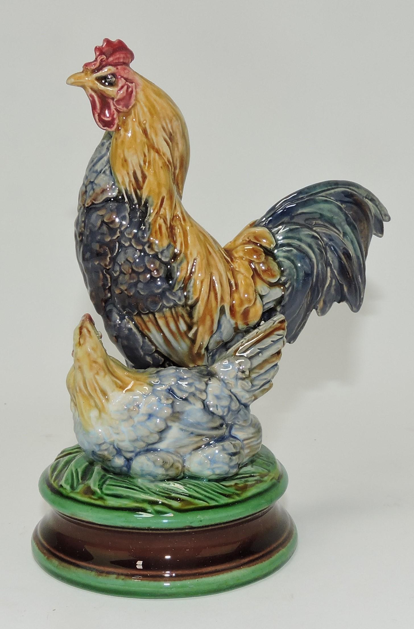 Minton majolica figure of rooster and (1 of 2)