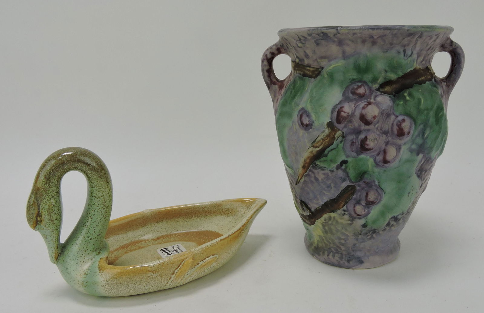 Weller swan and 6 1/2" Silvertone vase (1 of 1)