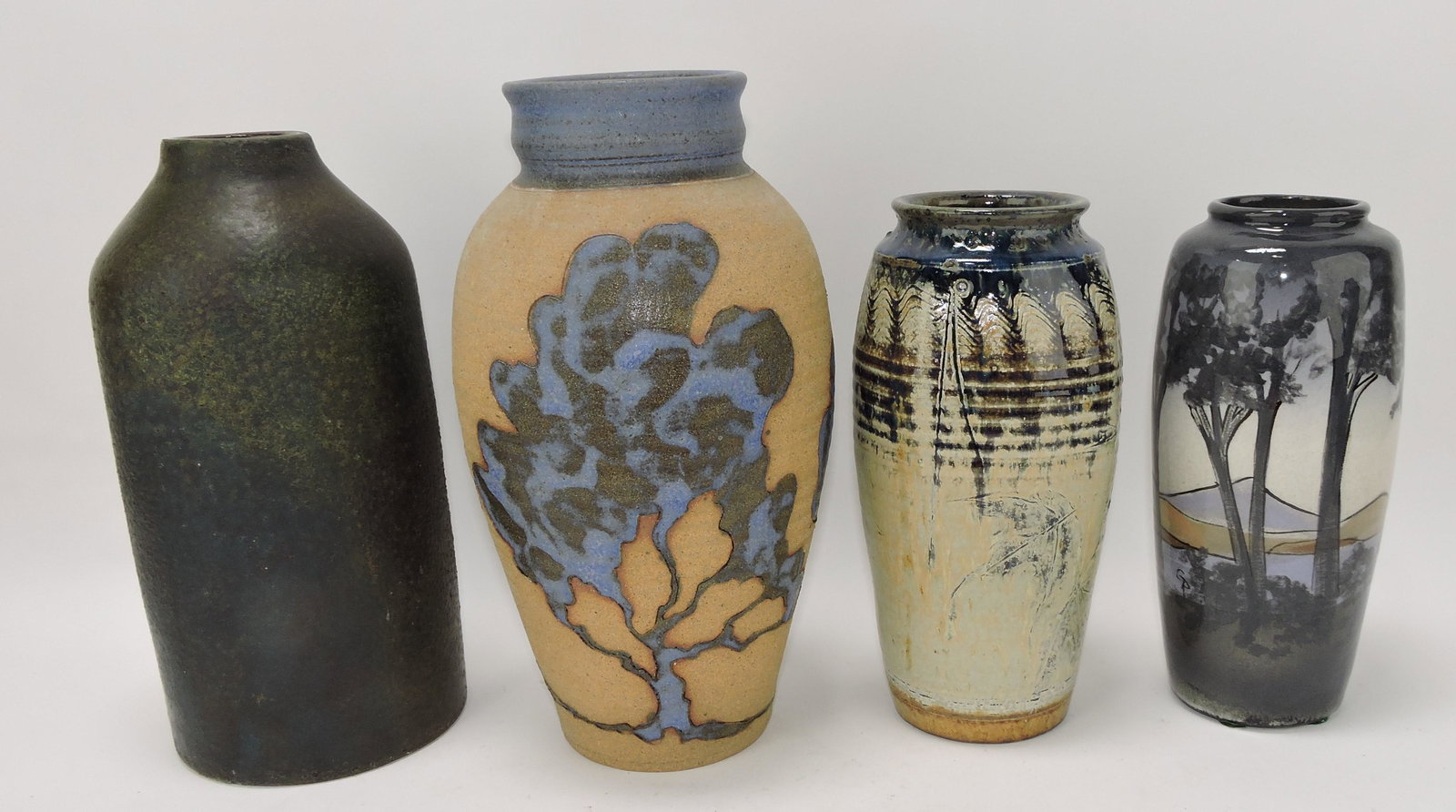 Studio art pottery lot of 4 vases, (1 of 1)