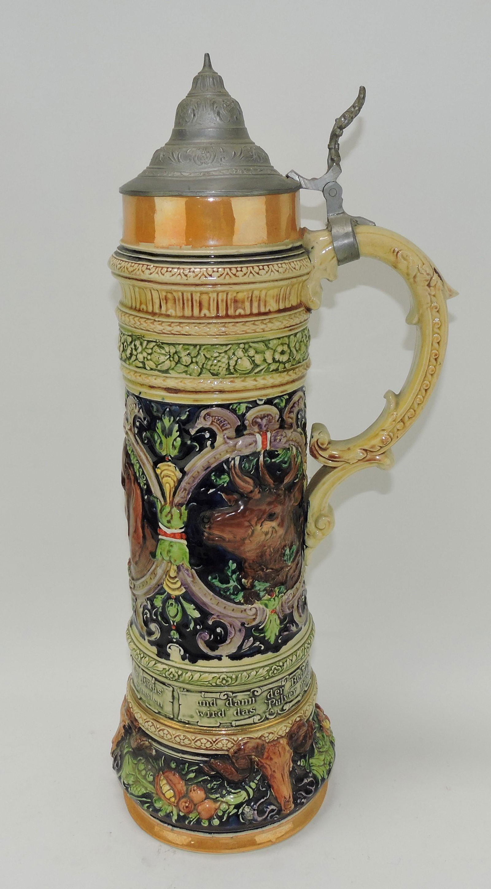 German large stein with stag and (1 of 1)