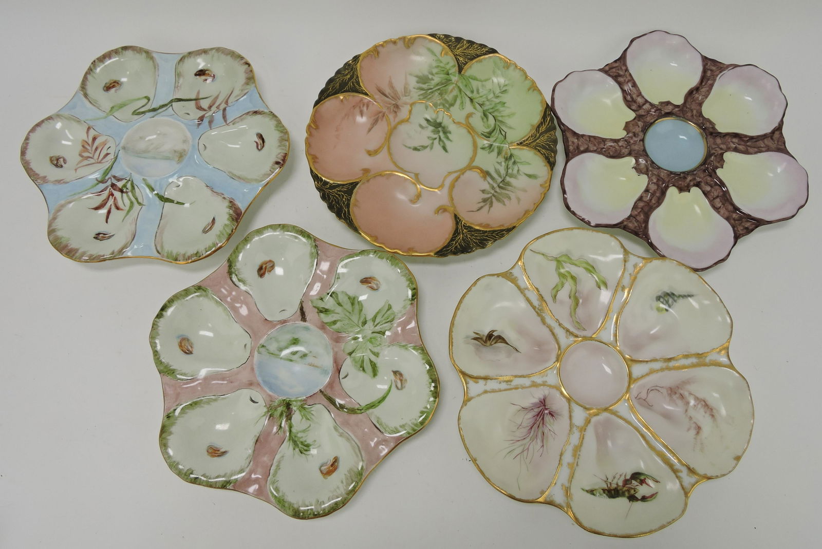 Porcelain lot of 5 oyster plates (1 of 1)