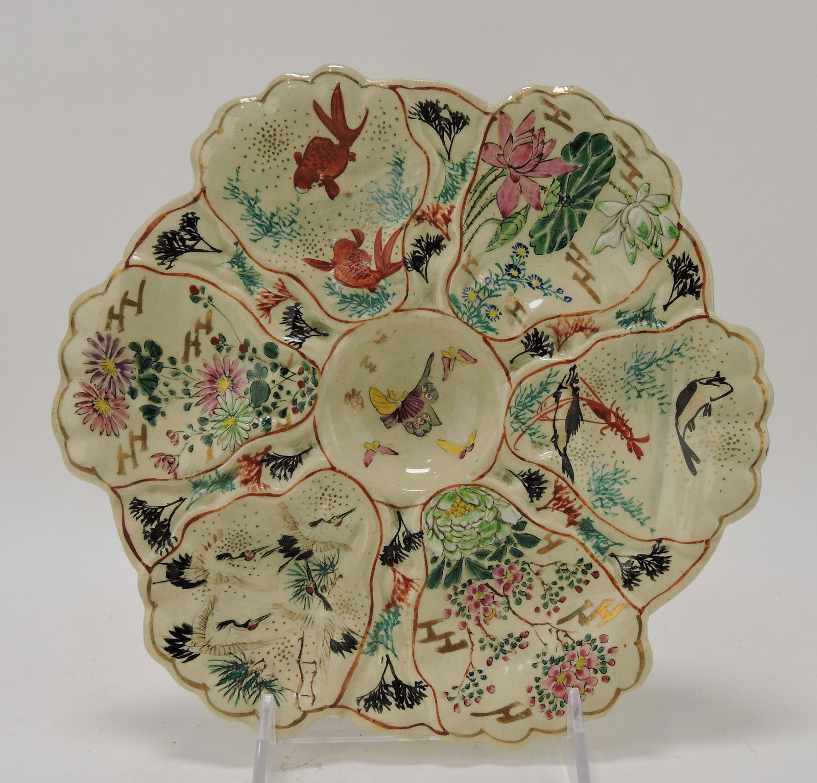 RARE Satsuma six well oyster plate (1 of 2)