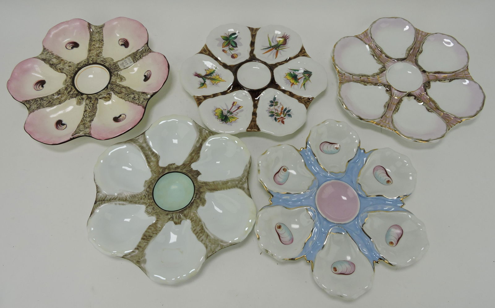 Porcelain lot of 5 oyster plates (1 of 1)