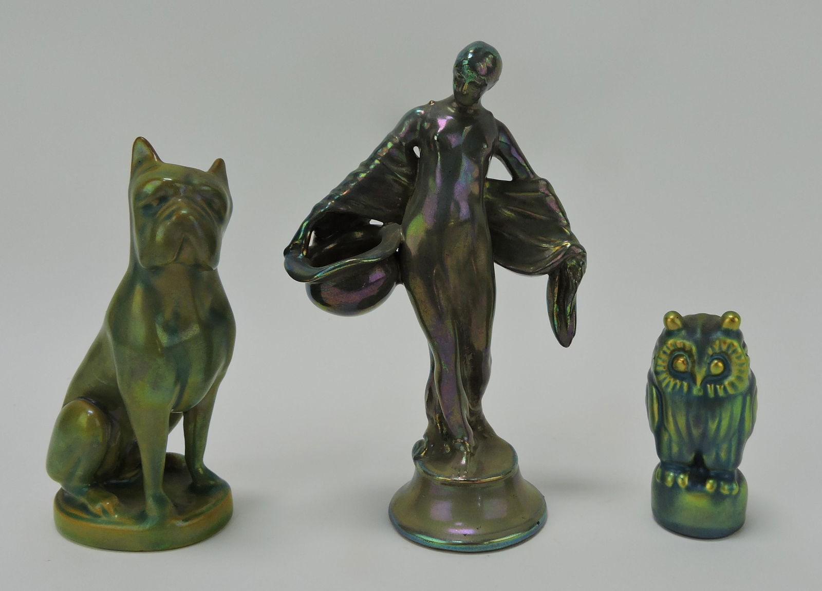 Zsolnay lot of 3 figures: .