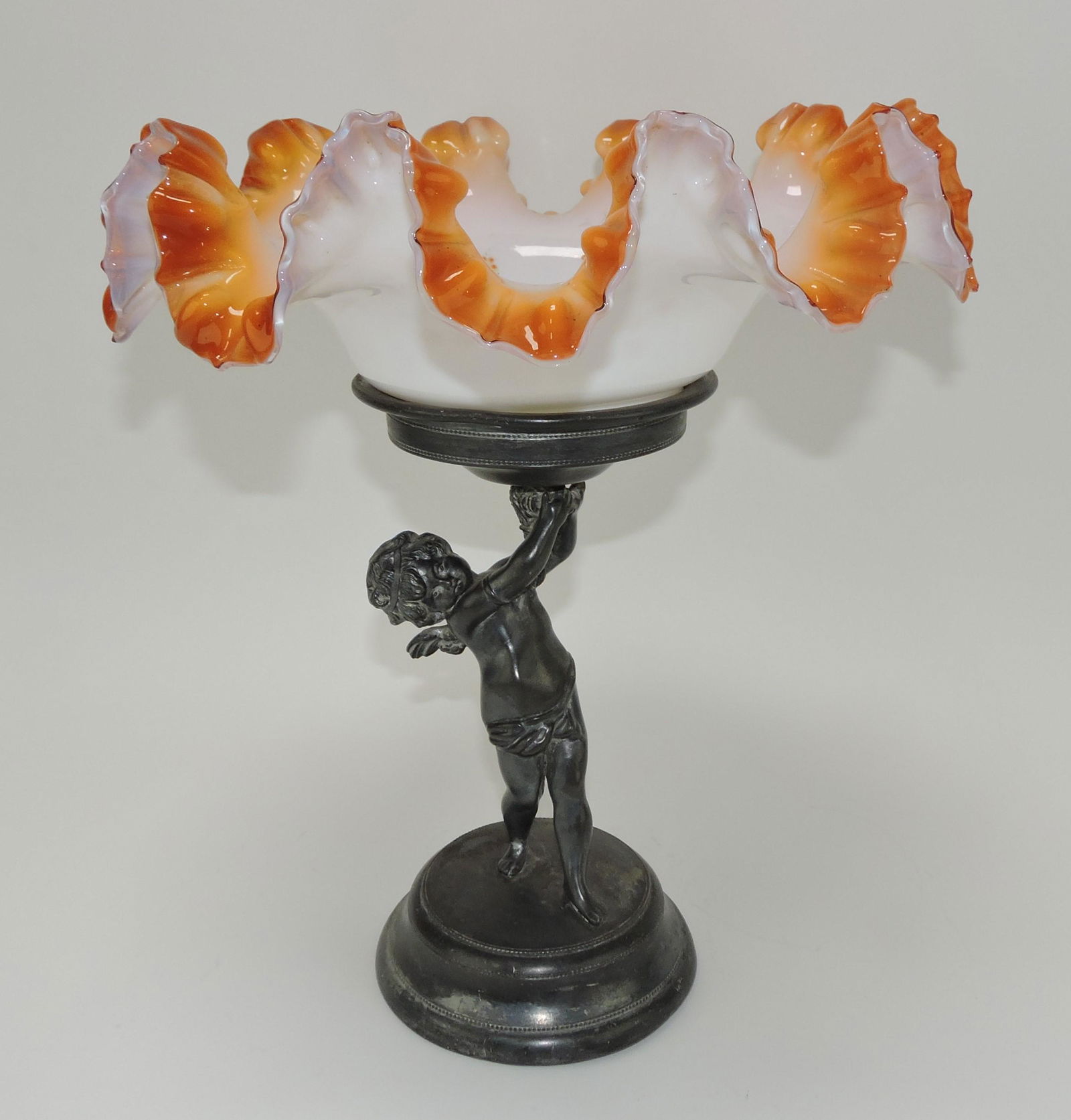 Victorian bride's bowl with silverplate (1 of 1)