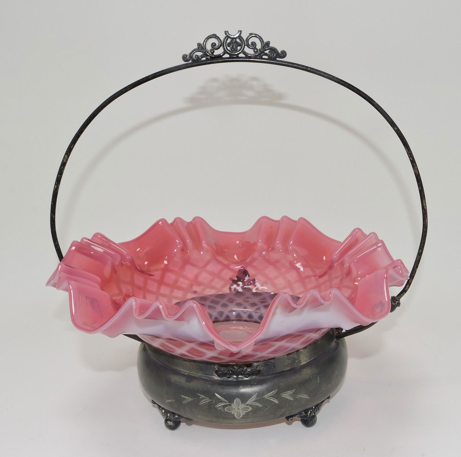 Cranberry opalescent lattice bride's (1 of 1)