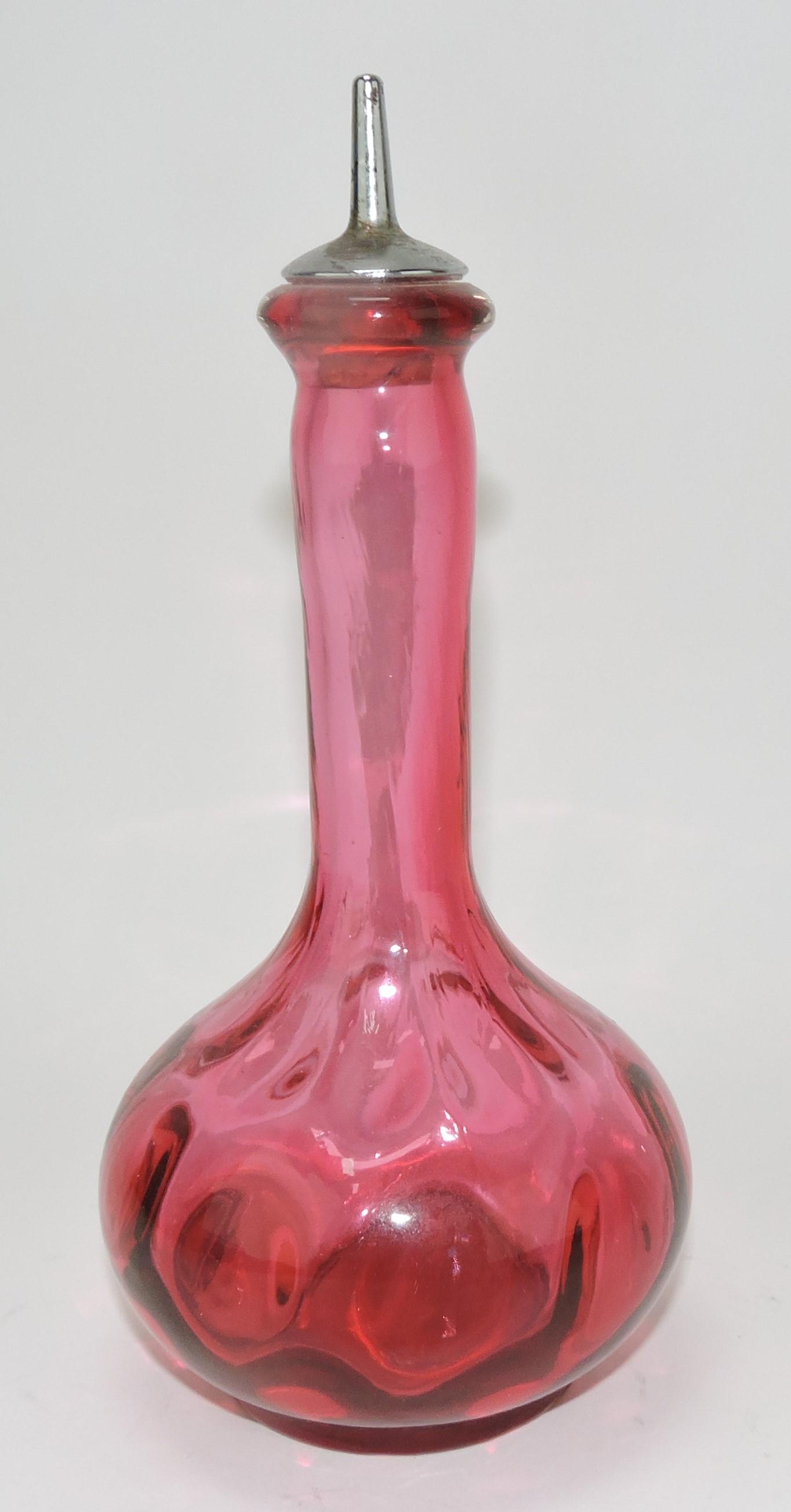 Cranberry thumbprint barber bottle (1 of 1)