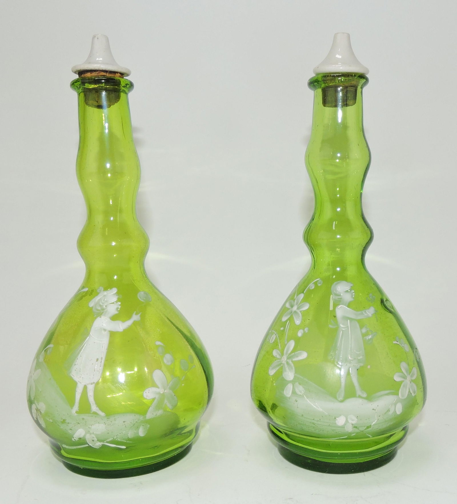 Green Mary Gregory pair of barber (1 of 1)