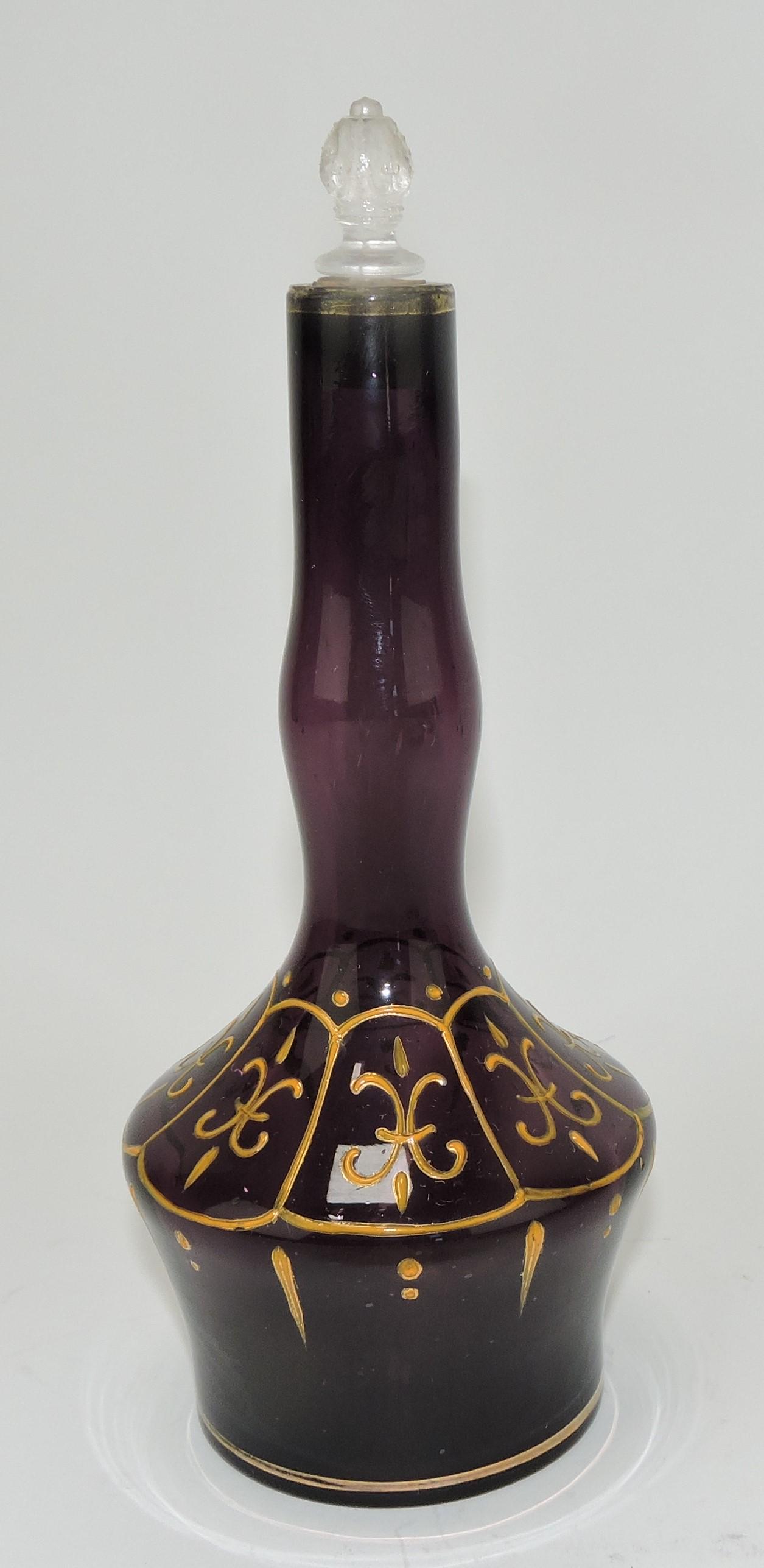Amethyst enameled barber bottle (1 of 1)