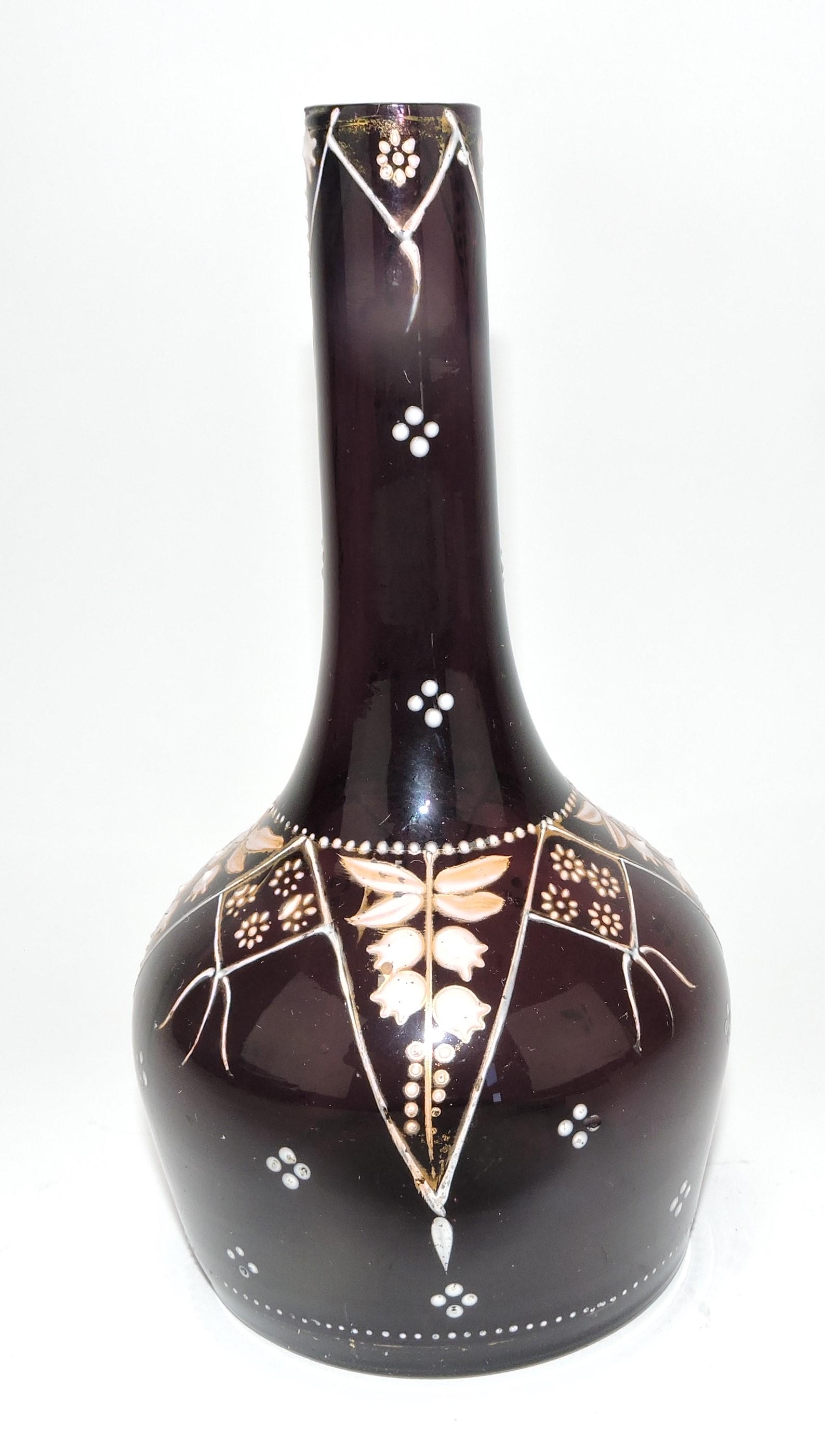 Amethyst enameled barber bottle (1 of 1)