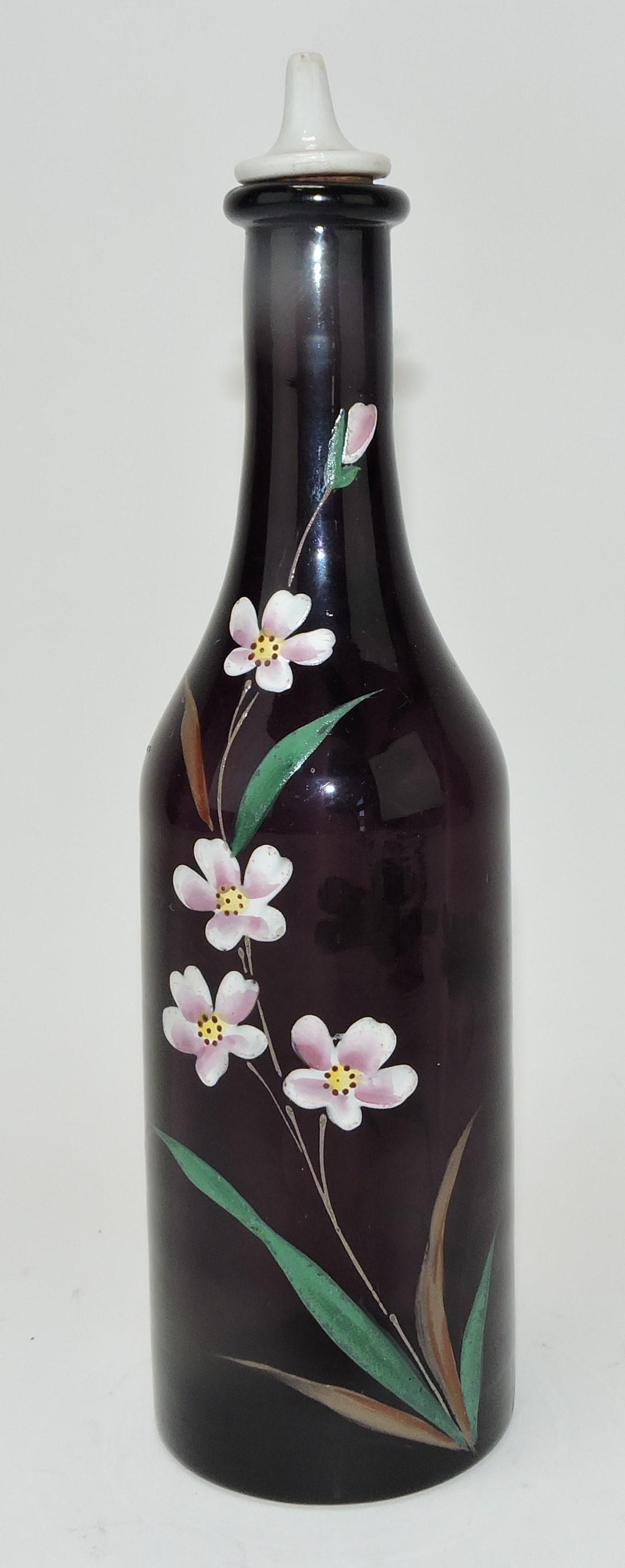 Amethyst enameled barber bottle (1 of 1)