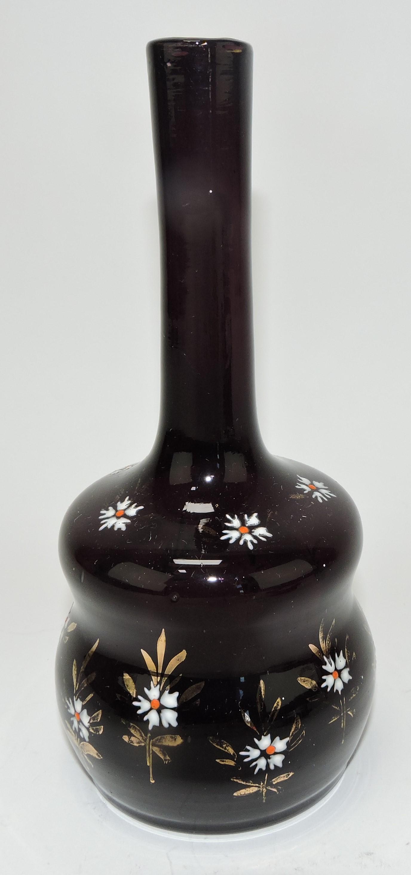 Amethyst enameled barber bottle (1 of 1)