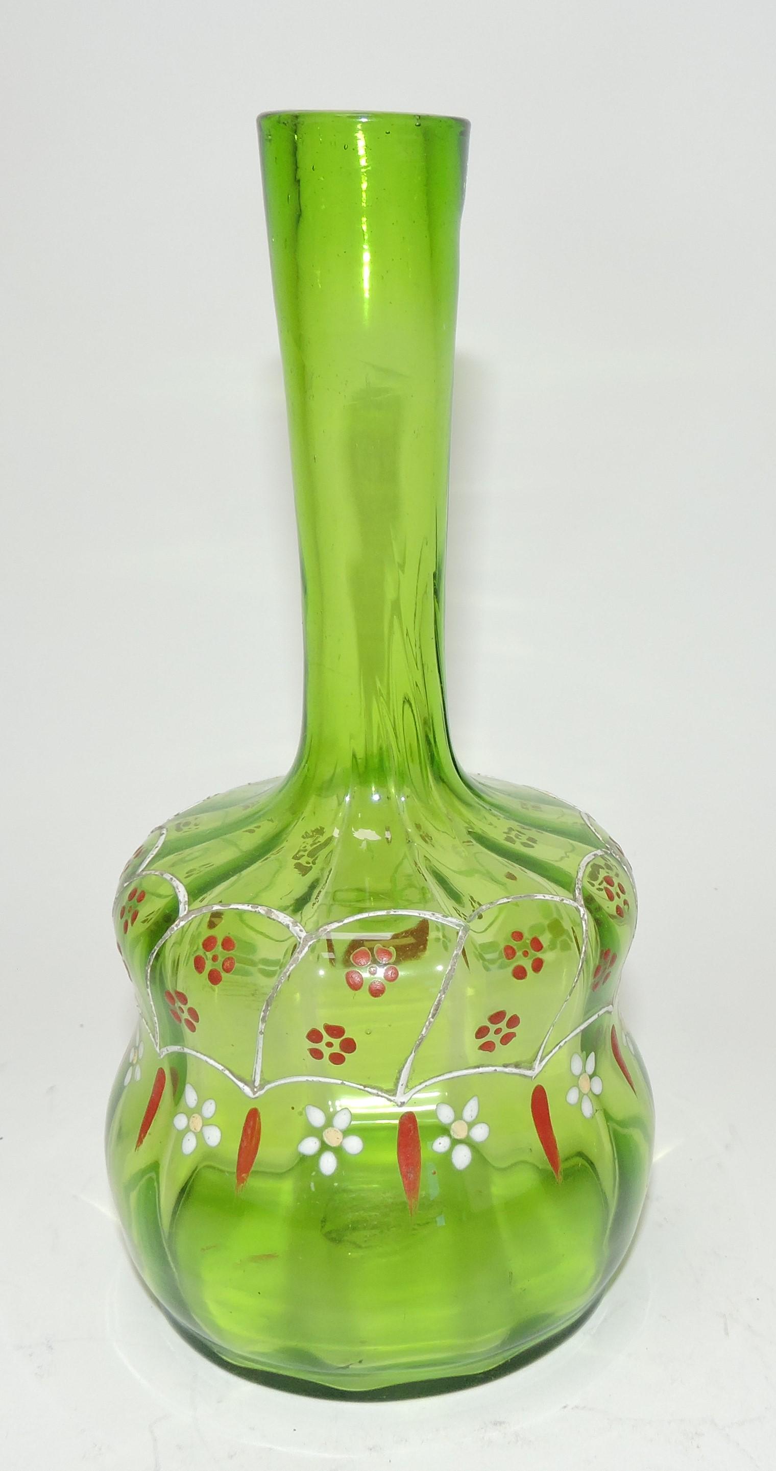 Green enameled barber bottle (1 of 1)