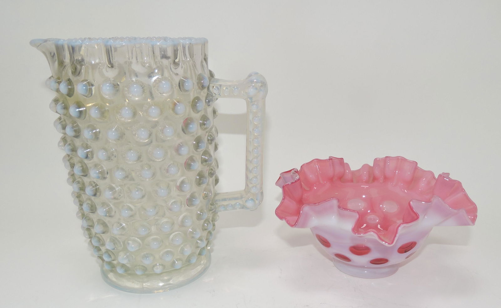 Opalescent hobnail 7 1/2" pitcher and (1 of 1)