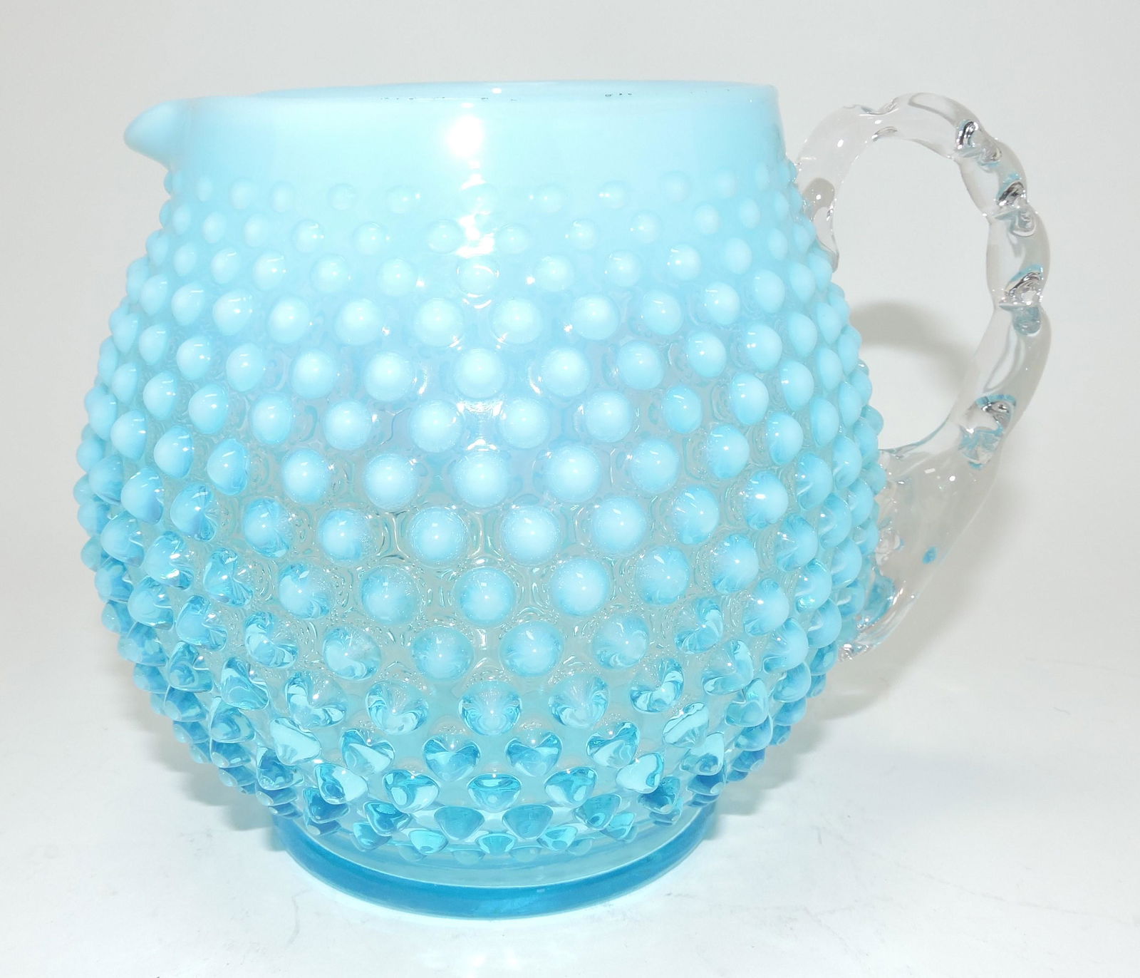 Fenton blue opalescent hobnail 5" (1 of 1)