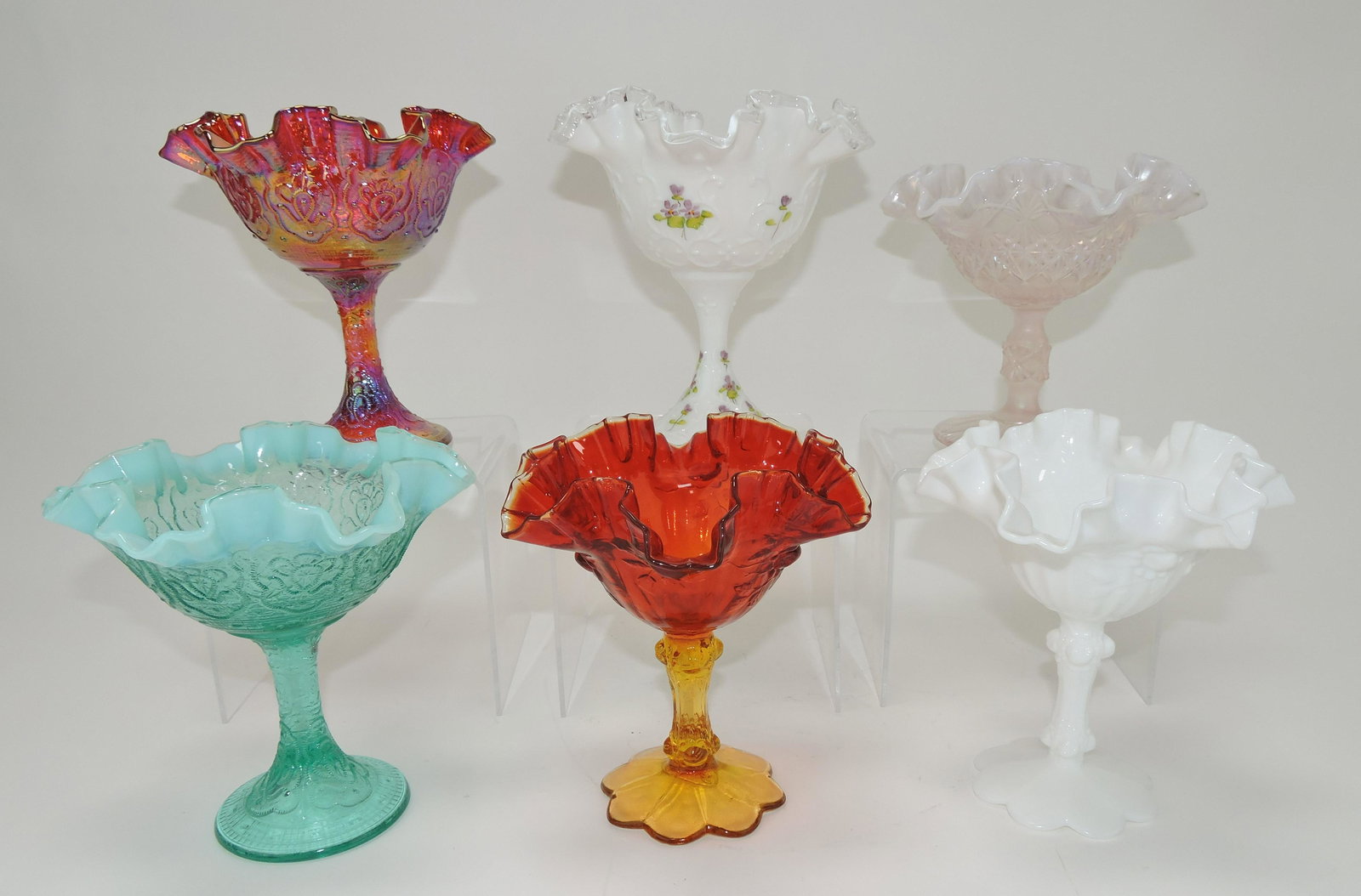 Fenton lot of 6 compotes: .