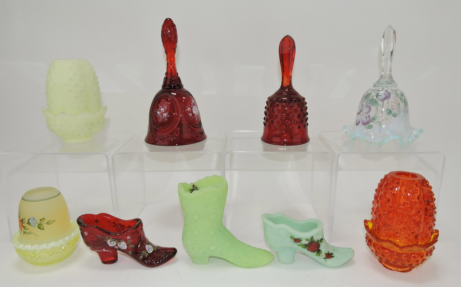 Fenton lot of 3 bells, 3 fairy lamps, (1 of 1)