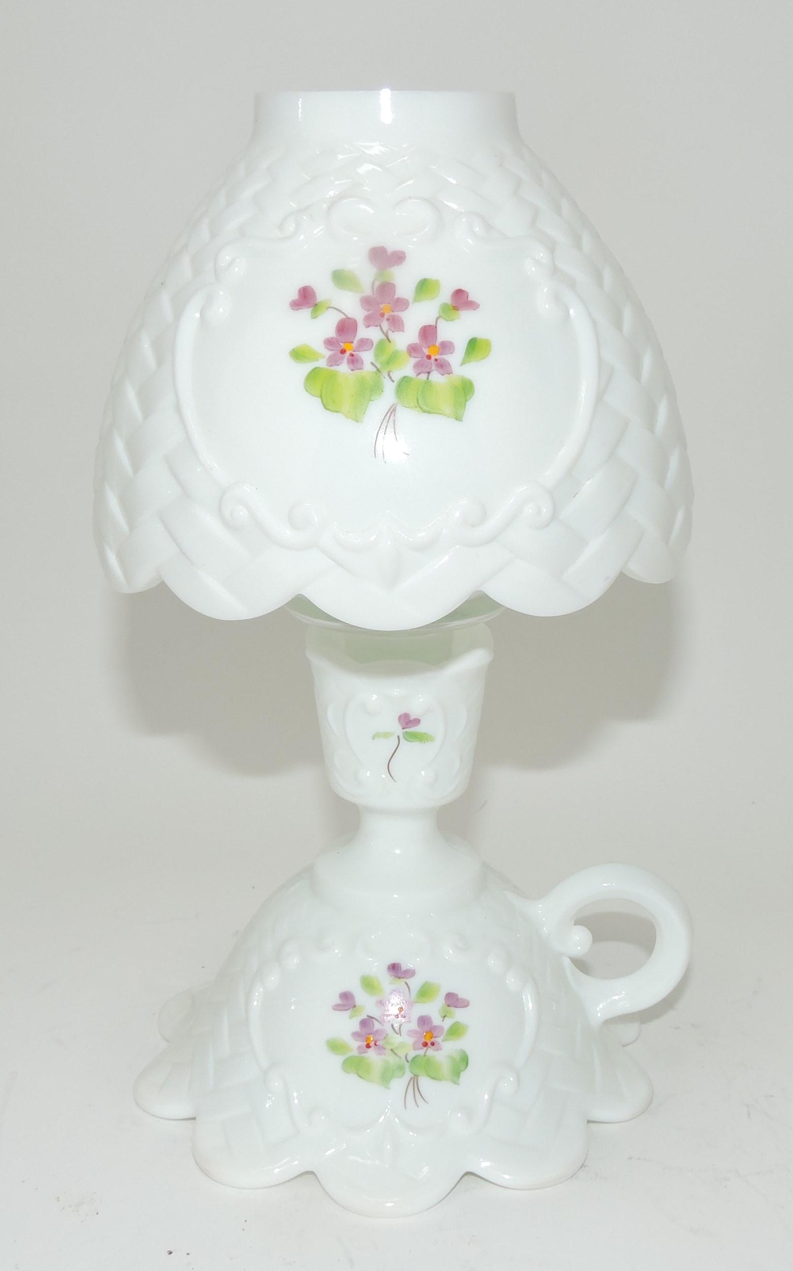 Fenton candle lamp, 9": .