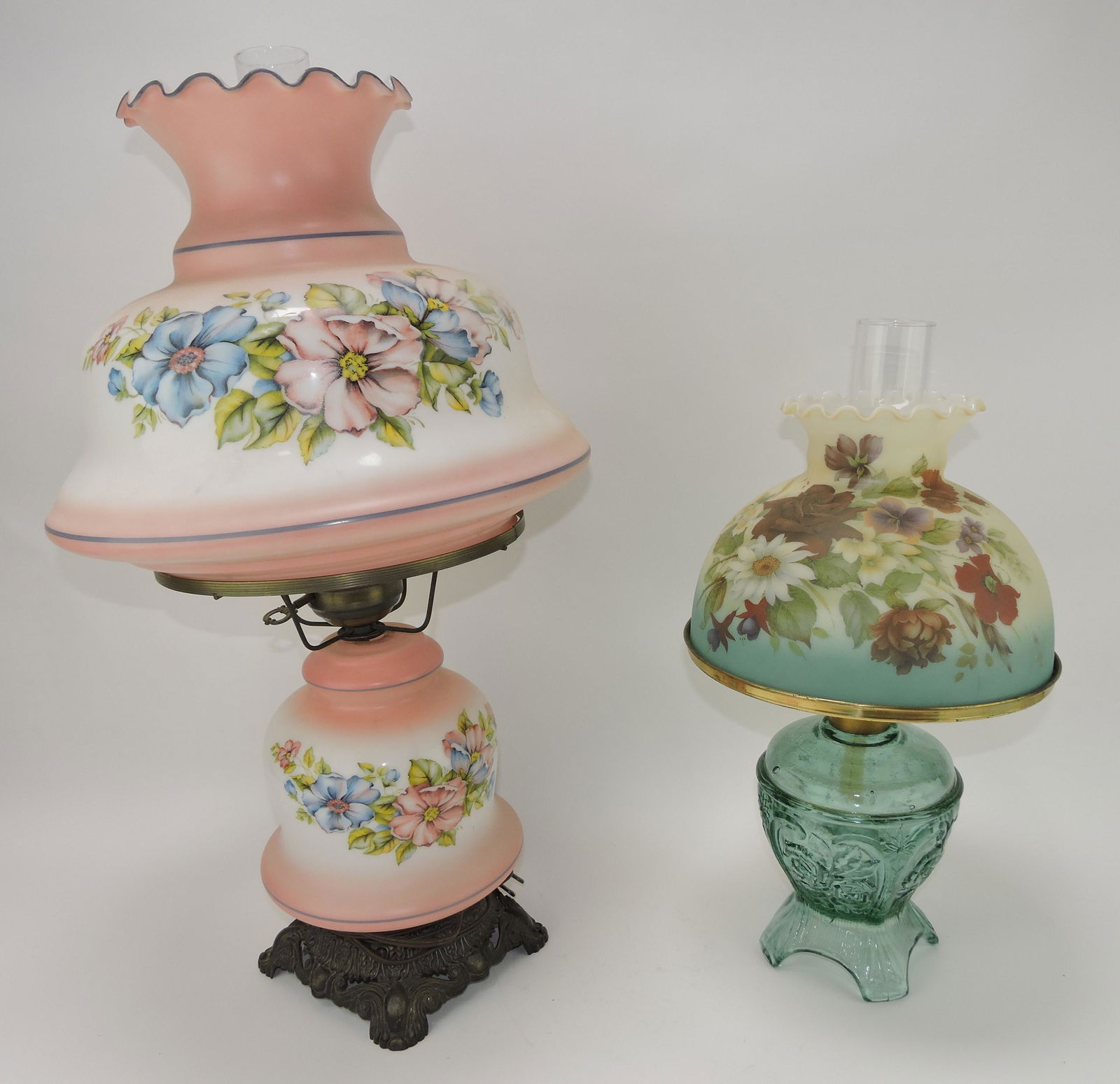 Lot of 2 electric table lamps (pink one, (1 of 1)