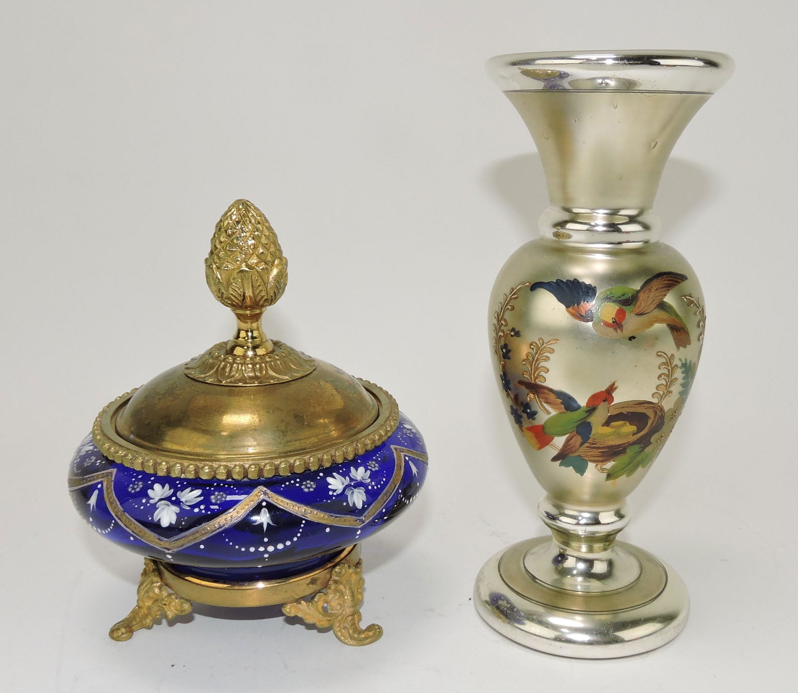 Moser (signed)  cobalt covered jar and (1 of 1)