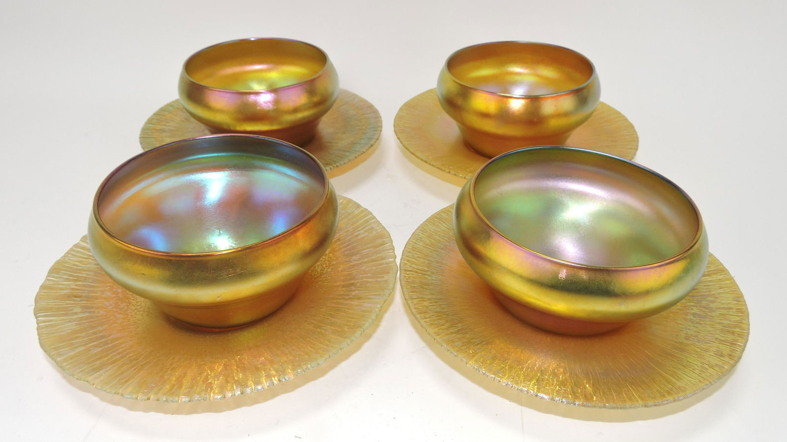 Quezal art glass set of 4 finger bowls (1 of 1)
