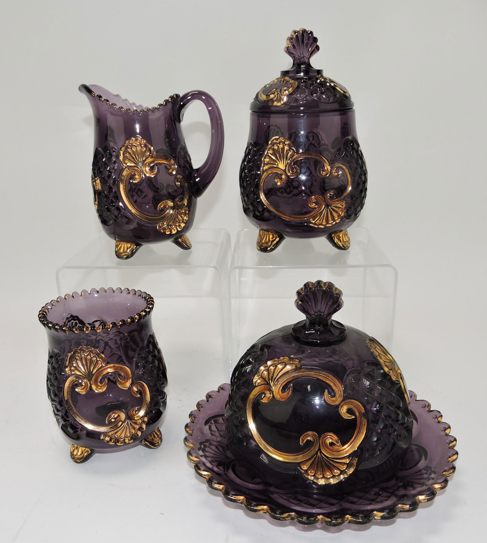 EAPG purple Croesus 4 piece table (1 of 1)