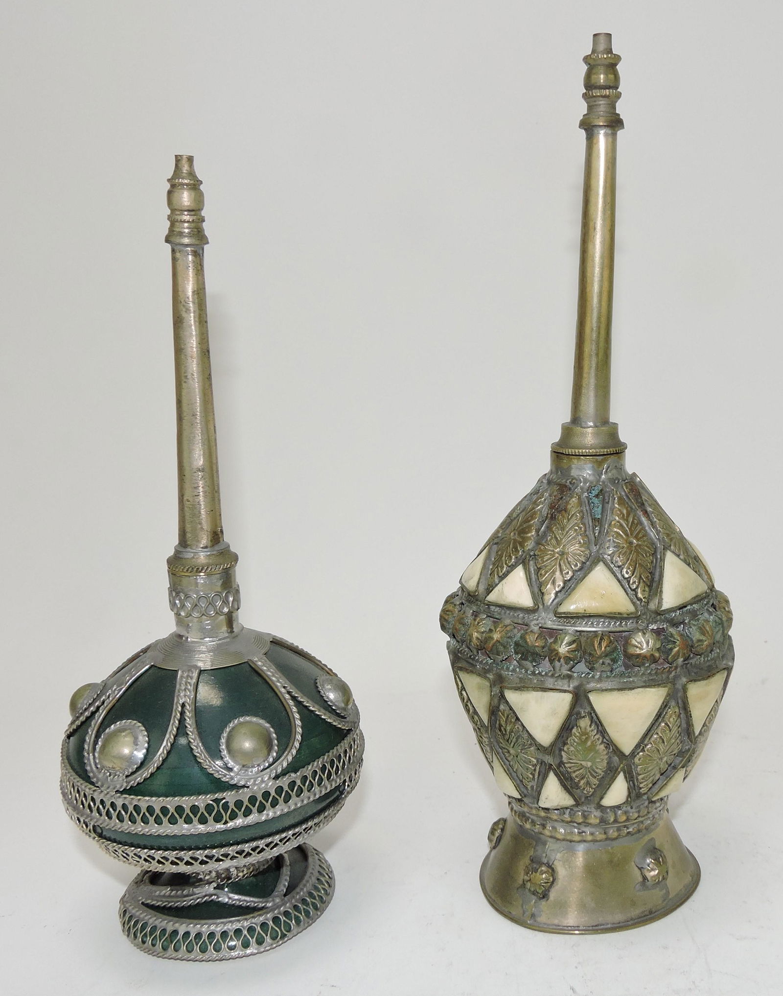 Lot of 2 overlay cologne bottles, (1 of 3)