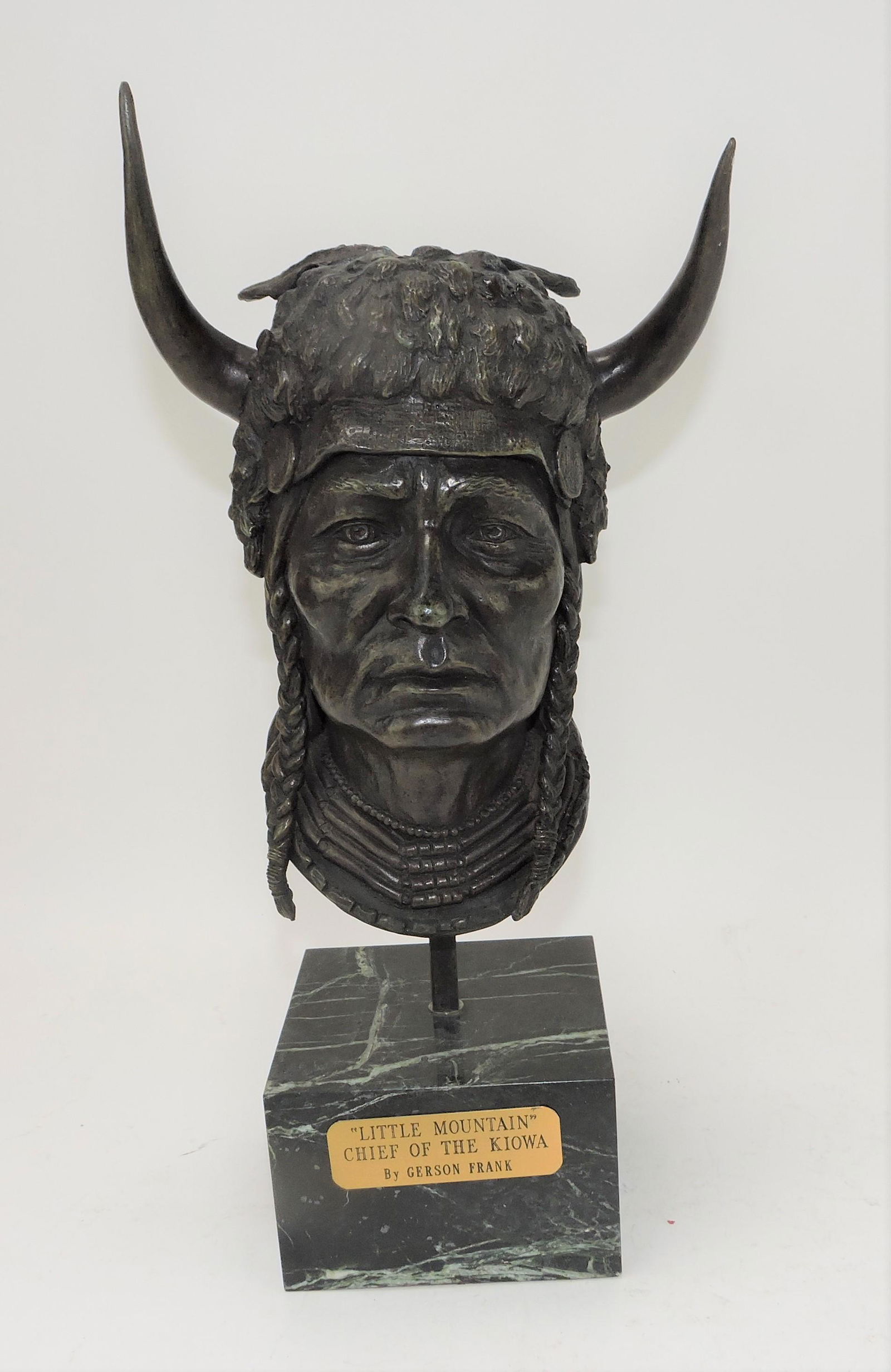 Gerson Frank bronze Indian bust, (1 of 2)