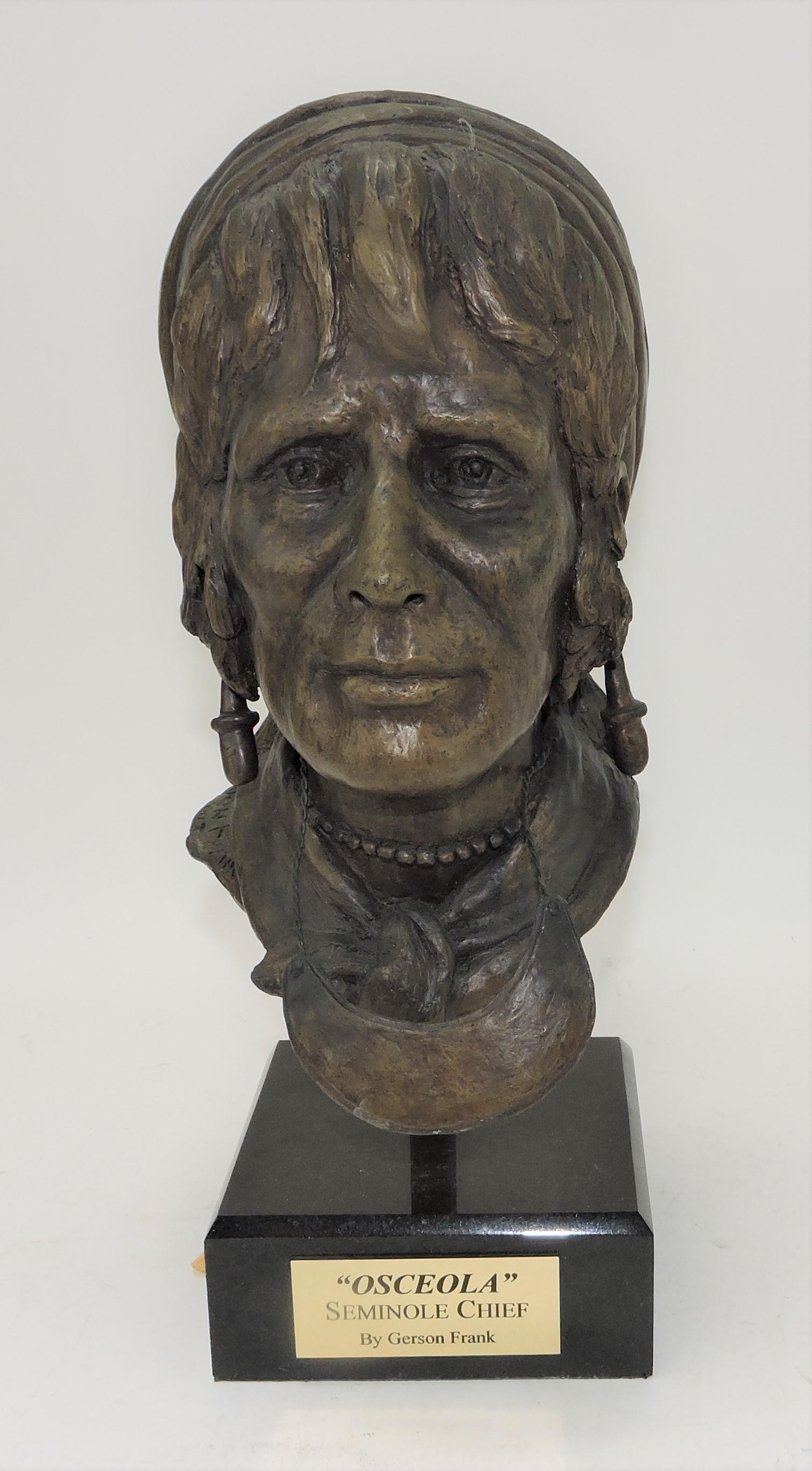 Gerson Frank bronze Indian bust, (1 of 3)