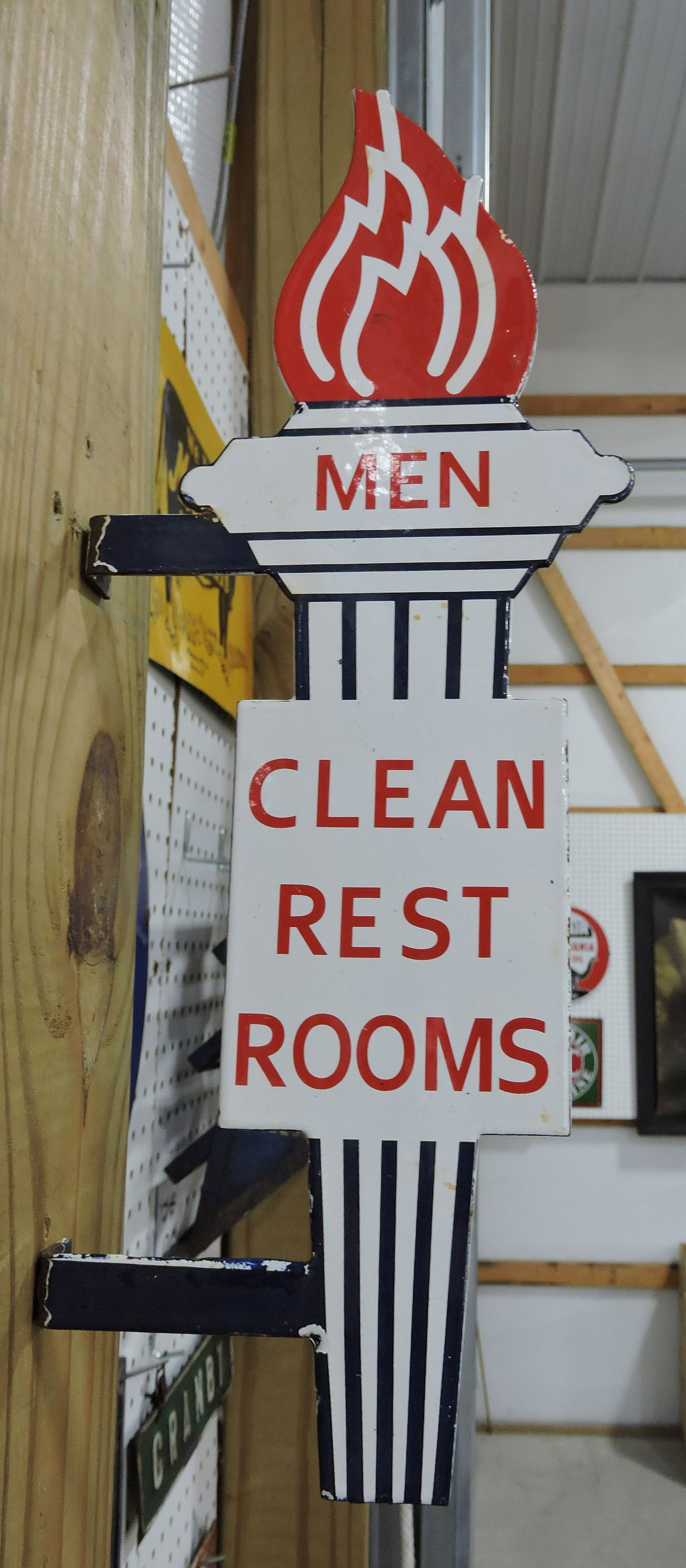Porcelain two sided sign 'Men Clean (1 of 2)