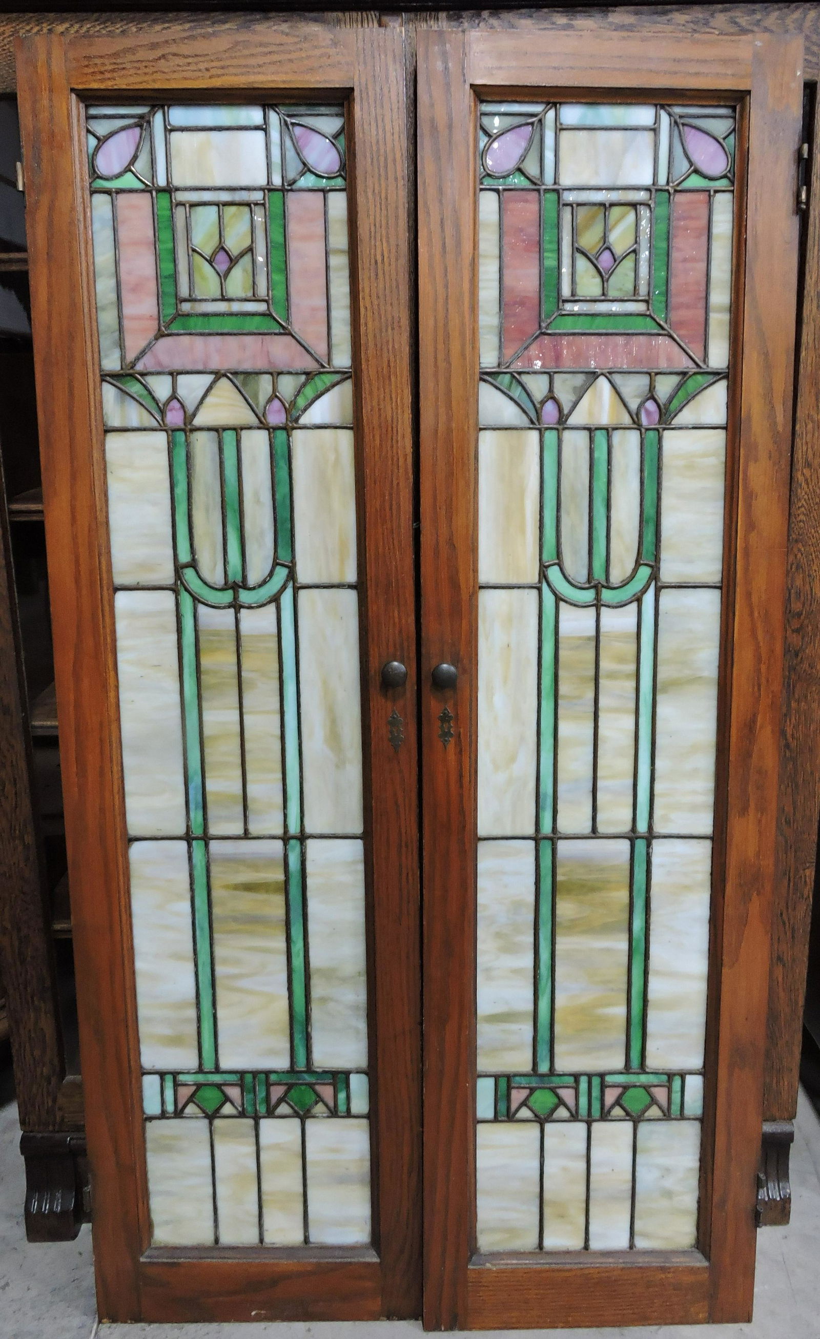 Pair of Arts & Crafts oak framed (1 of 1)