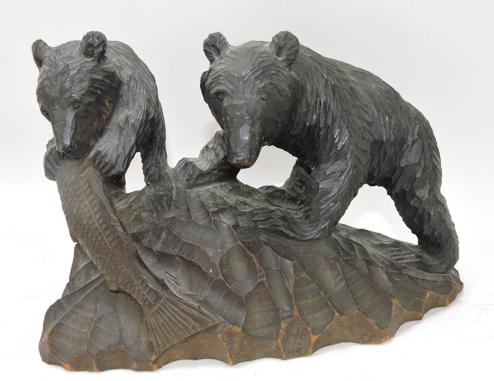 Black Forest carved bear with cub (1 of 2)