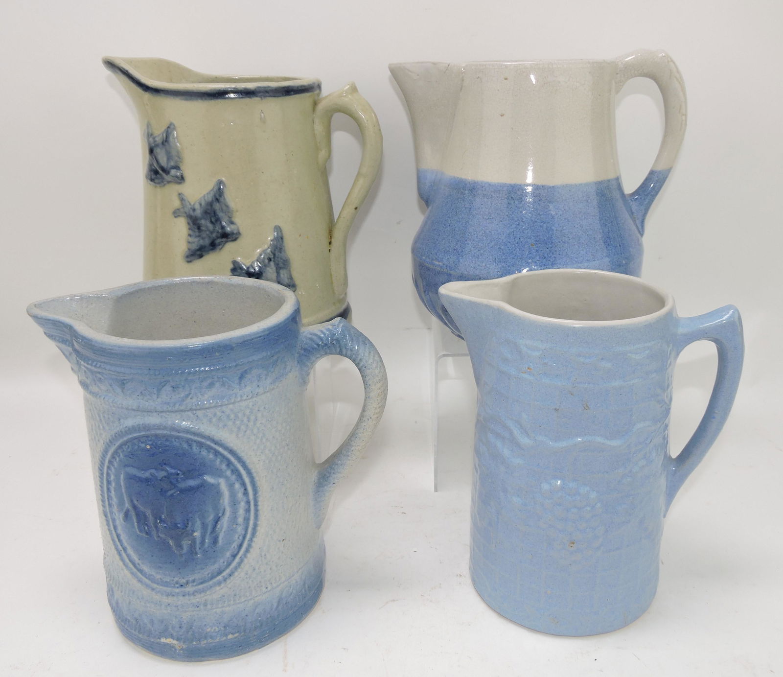 Blue & white stoneware lot of 3 (1 of 1)