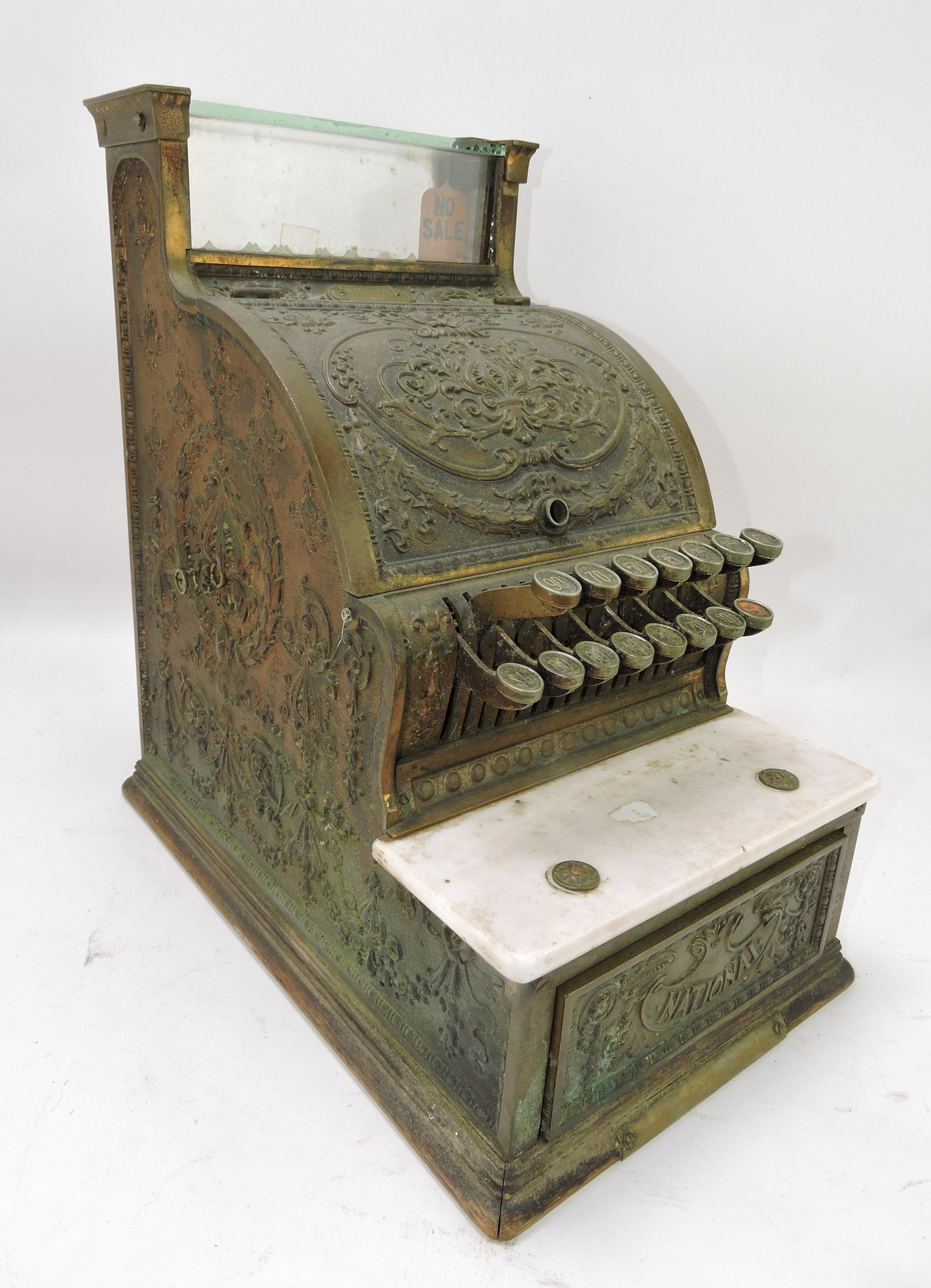 National brass candy store cash: register, 17"h, 10"w