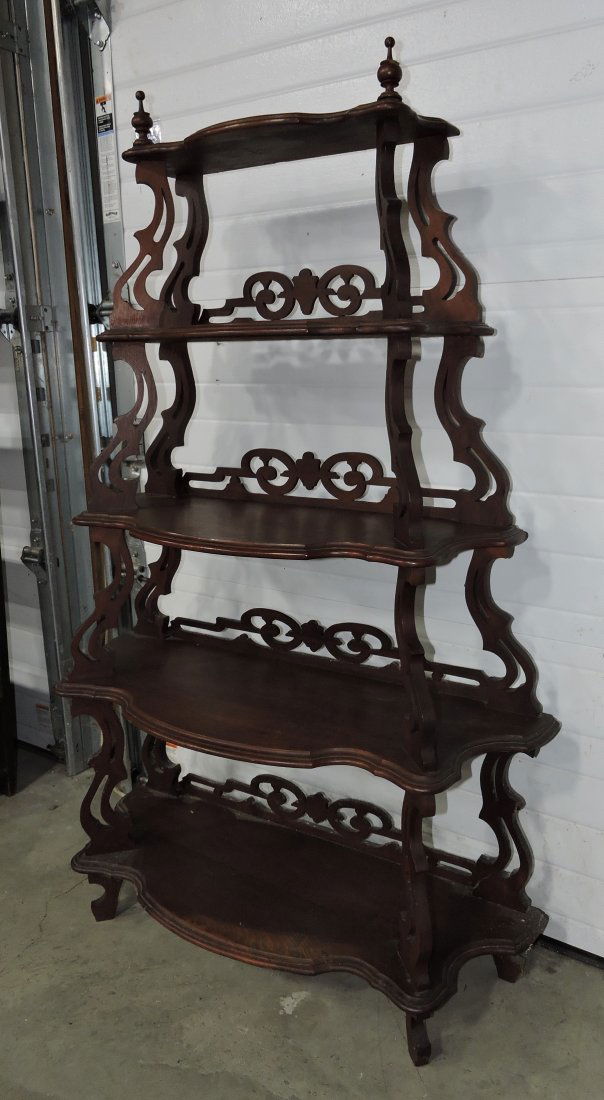 Walnut Victorian 5 shelf whatnot shelf, (1 of 1)
