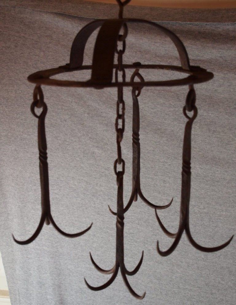 Early hand forged iron hanging meat hook: Early hand forged iron hanging meat hook