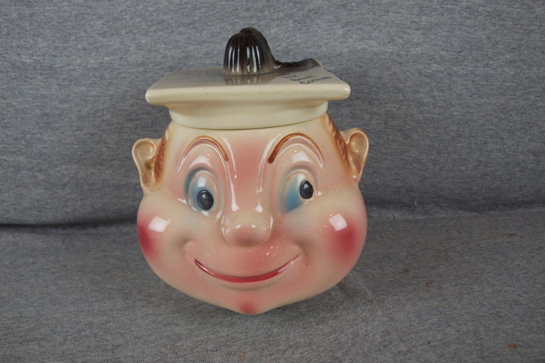 Cardinal Pottery Boy Scholar cookie jar: Cardinal Pottery Boy Scholar cookie jar