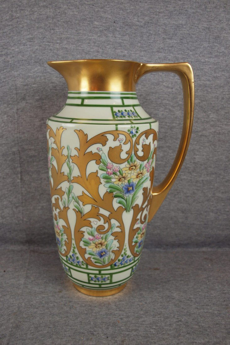 Pickard China large floral tankard, 12", signed Kr