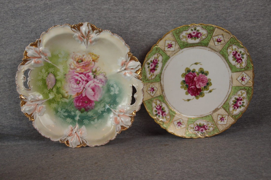 R.S.Prussia two handled plate and Nippon plate: R.S.Prussia two handled plate and Nippon plate