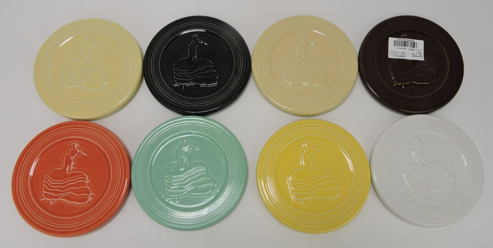 Fiesta Post 86 lot of 9 dancing girl: trivets