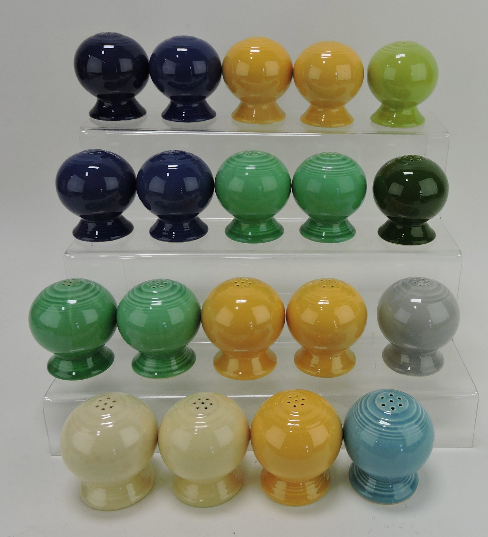 Fiesta lot of shakers, 7 pair, 5 singles: .