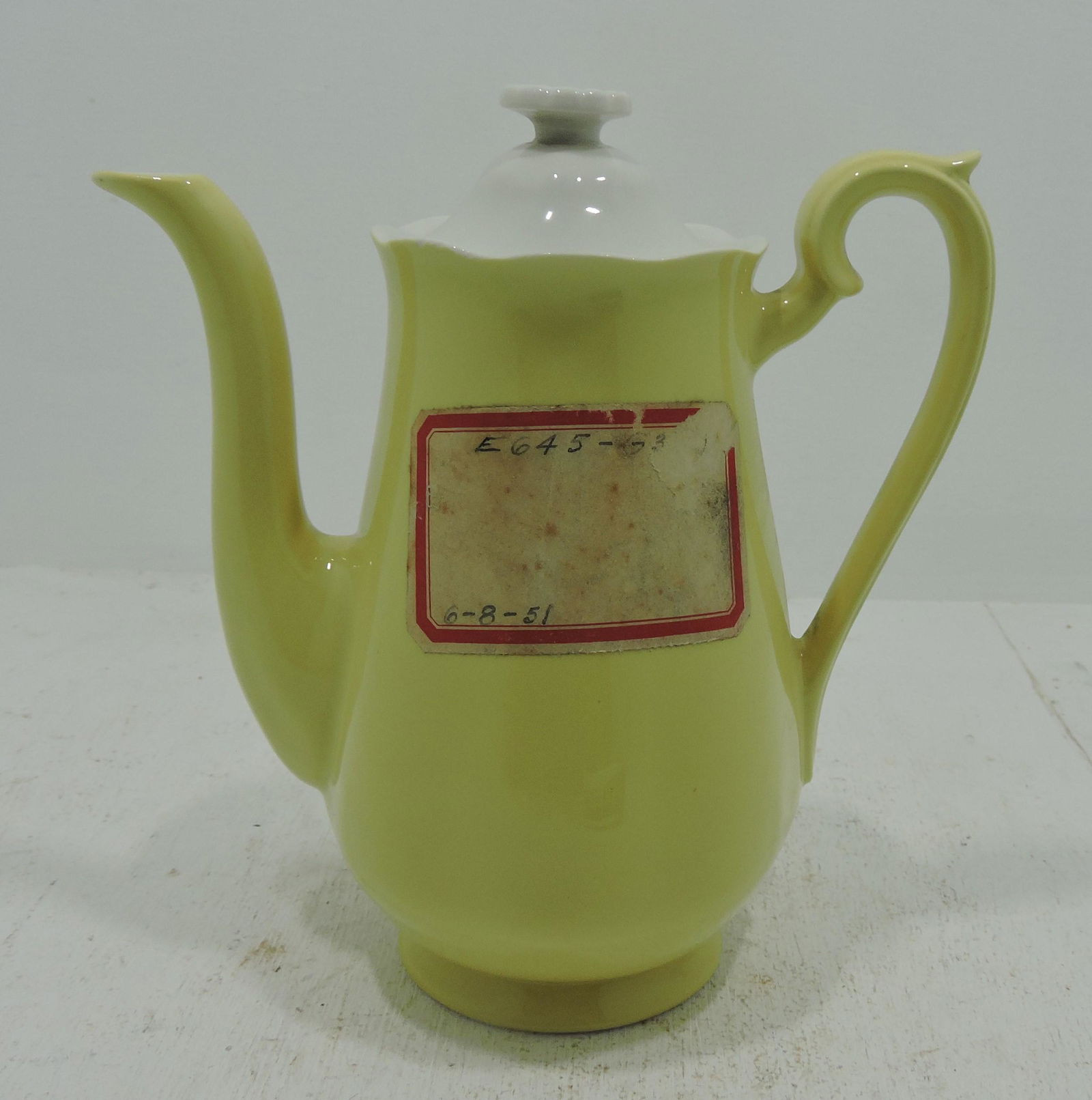 Hall China sample chocolate pot, (1 of 1)