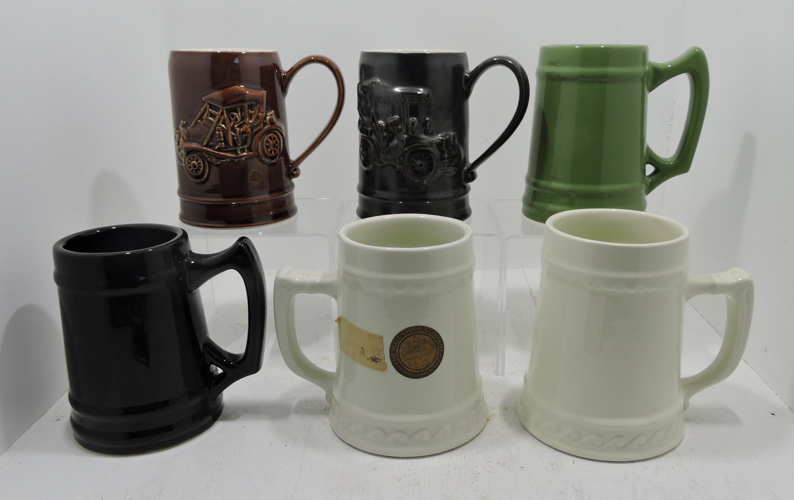 Hall China lot of 6 mugs, one factory: sample