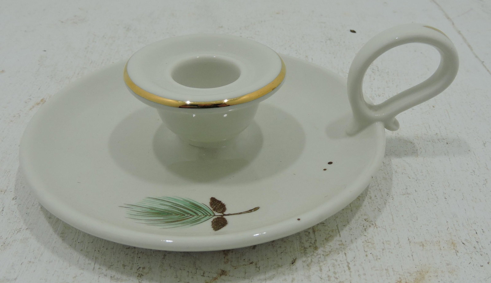Hall China Christmas candle holder: .