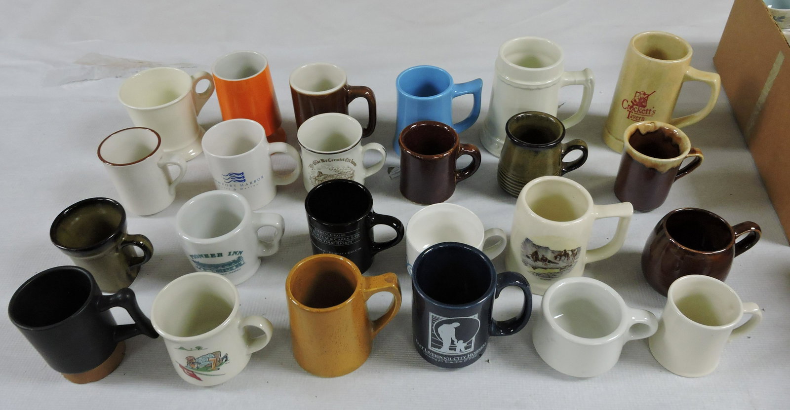 Hall China lot of 24 mugs, some samples: .