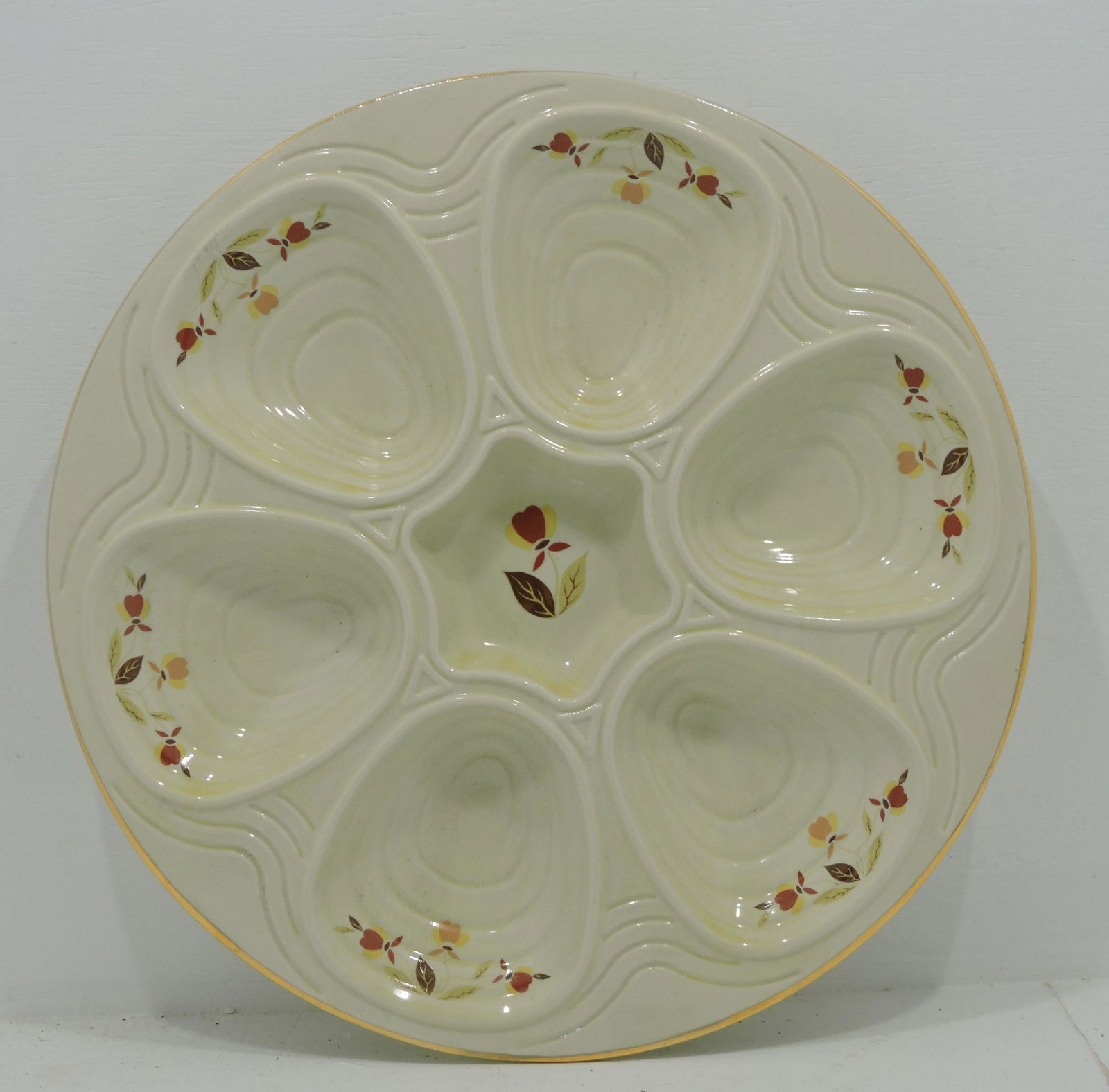 Hall China Autumn Leaf oyster plate, (1 of 1)