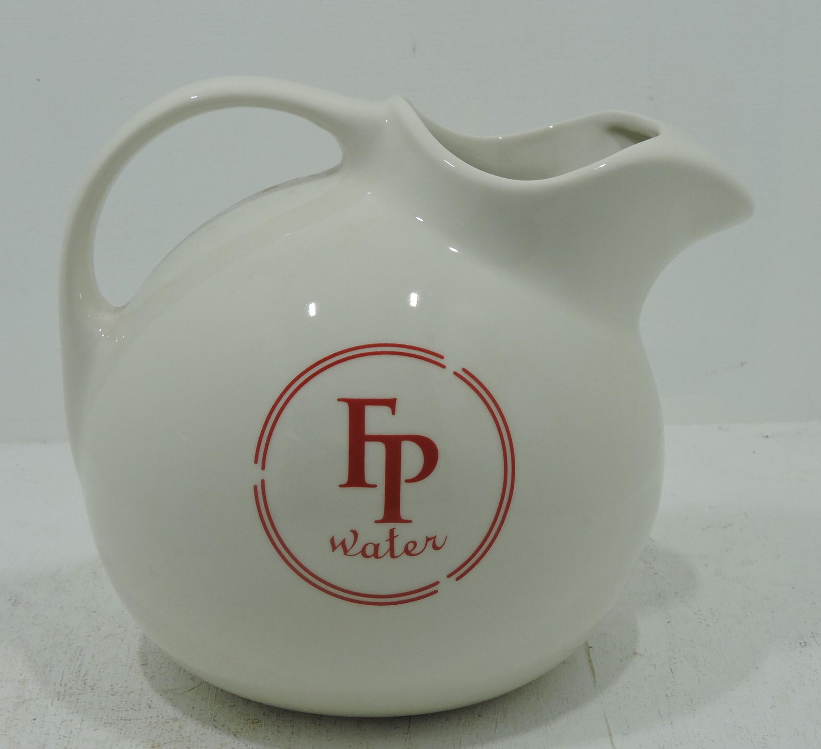 Hall China ball jug, 'FP Water' (1 of 1)