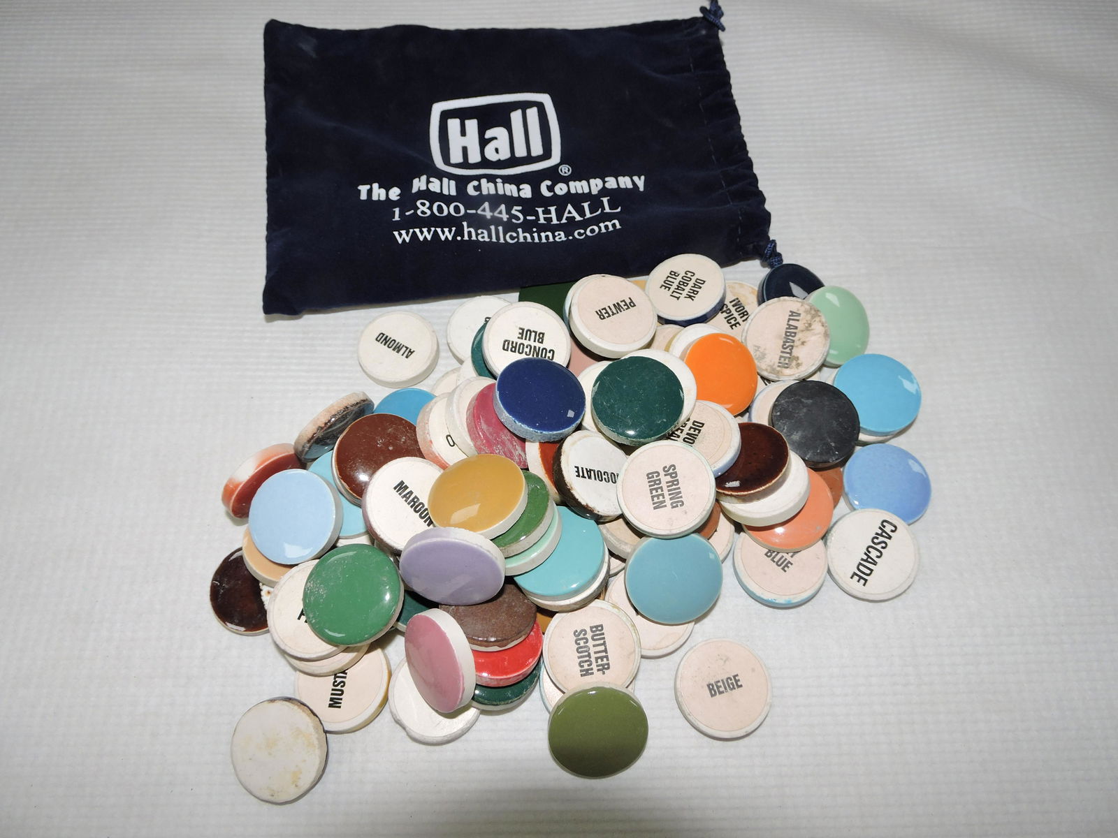 Hall China blue felt bag of color chips (1 of 1)