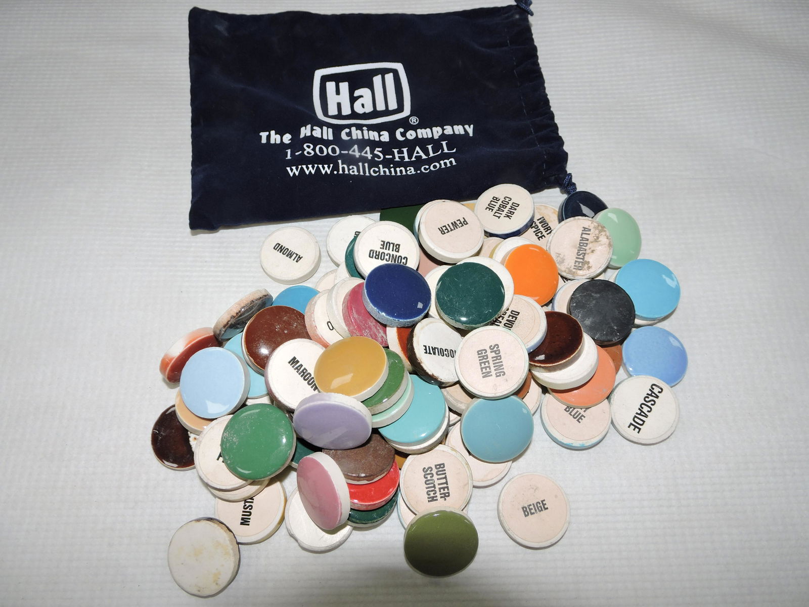 Hall China blue felt bag of color chips (1 of 1)