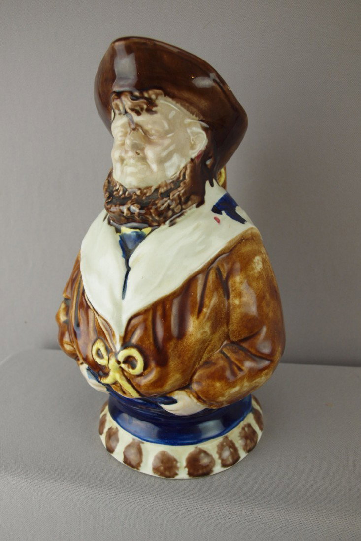 Nimy French figural sailor jug, 11", ref: Cunning: Nimy French figural sailor jug, 11", ref: Cunningham p. 102